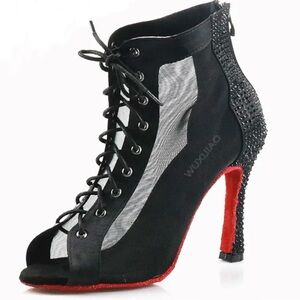 New Latin Dance Lace-up Booties